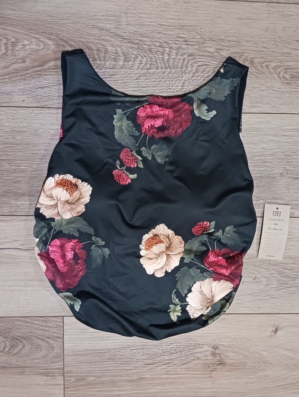 Albion Ruched Tankini Crop Top Victoria Vintage Inspired Floral - Picture 2 of 10